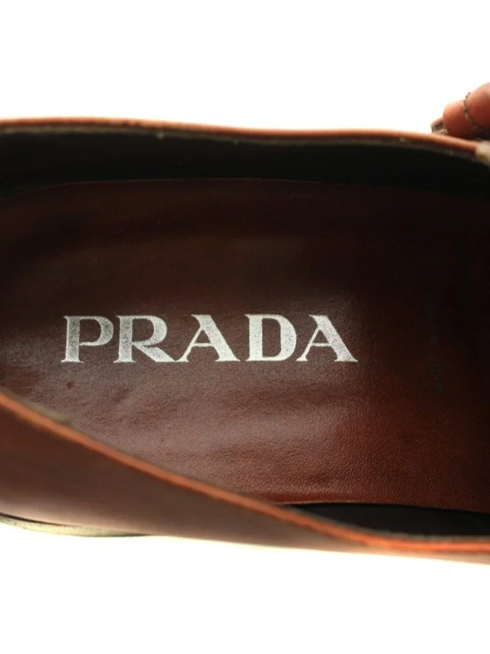 Prada Moccasin Shoes Monk Strap Leather Brown 5
